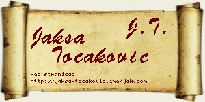 Jakša Točaković vizit kartica
